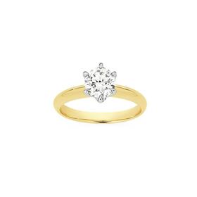 Alora+14ct+Gold+1+Carat+Lab+Grown+Diamond+Solitaire+Ring