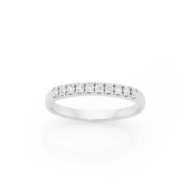 9ct+White+Gold+Diamond+Band