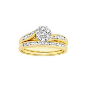 9ct-Gold-Diamond-Bridal-Set on sale