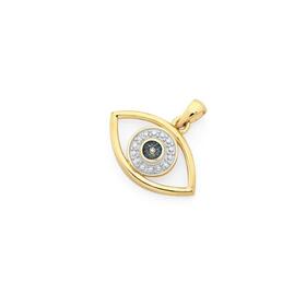 9ct-Gold-Diamond-Evil-Eye-Pendant on sale