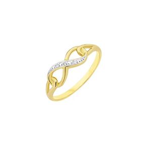 9ct+Gold+Diamond+Infinity+Loop+Ring