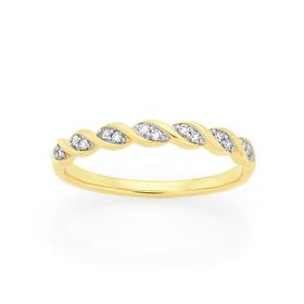 9ct+Gold+Diamond+Twist+Ring