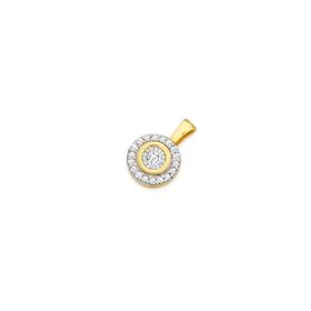 9ct-Gold-Diamond-Round-Halo-Pendant on sale