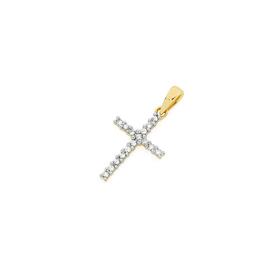 9ct-Gold-Diamond-Small-Cross-Pendant on sale