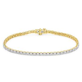 9ct+Gold+Diamond+Tennis+Bracelet