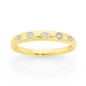 9ct+Gold+Diamond+Band