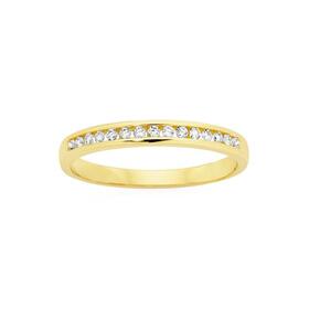 9ct+Gold+Diamond+Channel+Set+Band