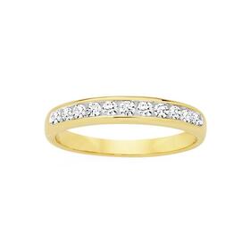 9ct+Gold+Diamond+Channel+Set+Band