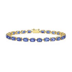 9ct+Gold+Created+Ceylon+Sapphire+Oval+Cut+Bracelet