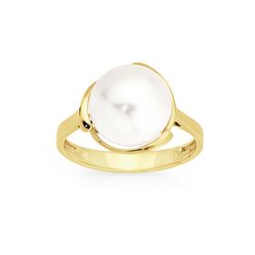 9ct-Gold-Cultured-Freshwater-Pearl-Ring on sale