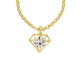 9ct-Gold-Cubic-Zirconia-Open-Diamond-Shape-Pendant on sale