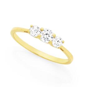 9ct-Gold-Cubic-Zirconia-Trilogy-Band on sale