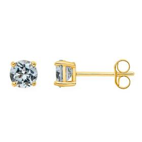 9ct-Gold-5mm-Sky-Blue-Topaz-Stud-Earrings on sale