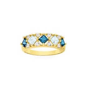 9ct+Gold+London+%26+Sky+Blue+Topaz+Dress+Band