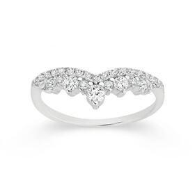 Silver-CZ-Tiara-Ring-Size-P on sale