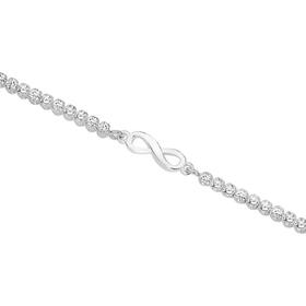 Silver+19cm+Infinity+CZ+Tennis+Bracelet