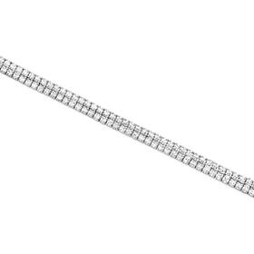 Sterling-Silver-Cubic-Zirconia-18cm-Fine-Double-Row-Tennis-Bracelet on sale