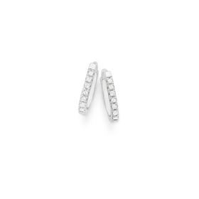 Sterling-Silver-Cubic-Zirconia-Claw-Set-Long-Link-Hoop-Earrings on sale