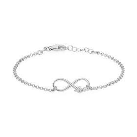 Italian-Sterling-Silver-172cm-Love-Infinity-Bracelet on sale