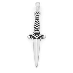 Silver+38mm+Oxidised+Dagger+Pendant