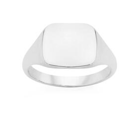 Silver-Square-Signet-Ring on sale