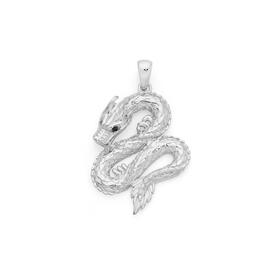 Sterling-Silver-Black-Sapphire-Dragon-Mens-Pendant on sale