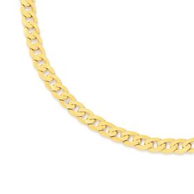 9ct+Gold+55cm+Solid+Curb+Chain