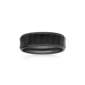 Tungsten-Carbide-Matte-Gents-Black-Ring on sale