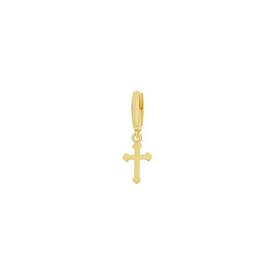 9ct-Gold-Dangle-Cross-Huggie-Mens-Earring on sale