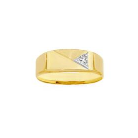 9ct-Gold-Diamond-Set-Gents-Ring on sale