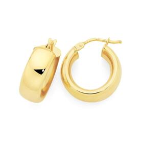 9ct+Gold+10mm+Hoop+Earrings