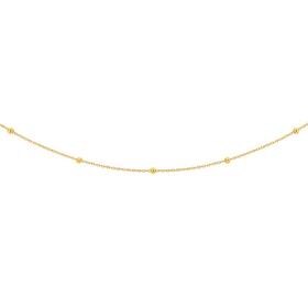 9ct+Gold+45cm+Beaded+Solid+Trace+Chain