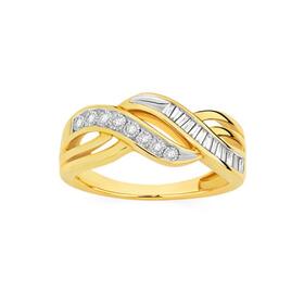 9ct-Gold-Diamond-Swirl-Ring on sale