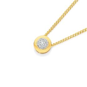 9ct+Gold+Diamond+Bezel+Set+Cluster+Slider+Pendant