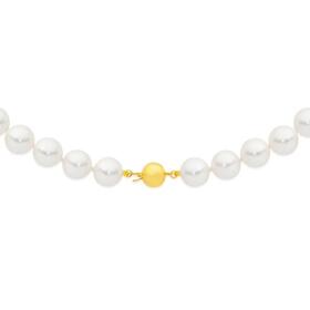 9ct+Gold+50cm+Cultured+Fresh+Water+Pearl+Necklace