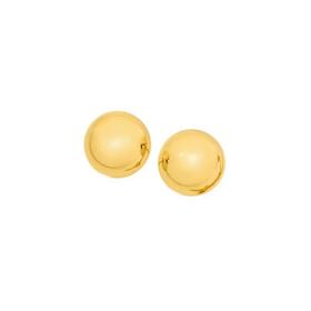 9ct+Gold+8mm+Dome+Stud+Earrings