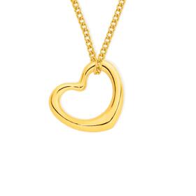 9ct-Gold-14mm-Open-Heart-Floating-Pendant on sale