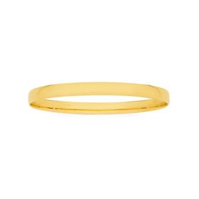 9ct+Gold+65mm+Solid+Half+Round+Bangle