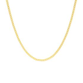 9ct+Gold+50cm+Solid+Diamond-Cut+Curb+Chain