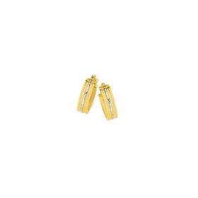 9ct-Gold-Two-Tone-10mm-Diamond-Cut-Hoop-Earrings on sale