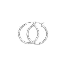 Silver-20mm-Diamond-Cut-Hoop-Earrings on sale