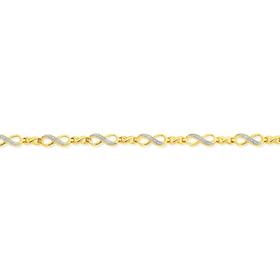 9ct+Gold+Diamond+Infinity+Bracelet