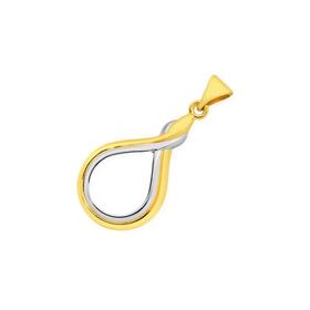 9ct+Gold+Two+Tone+Twist+Teardrop+Pendant