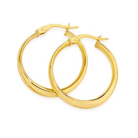 9ct+Gold+12mm+Slight+Twist+Hoop+Earrings