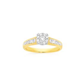 9ct-Gold-Diamond-Cluster-Ring on sale