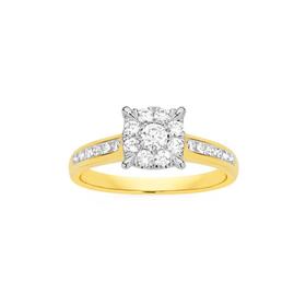 9ct+Gold+Diamond+Ring