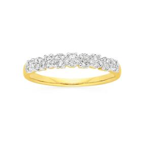 9ct+Gold+Diamond+Wave+Band