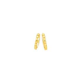 9ct+Gold+8mm+Dotted+Front+Huggie+Earrings