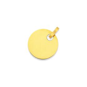 9ct+Gold+16mm+Round+Disc+Pendant