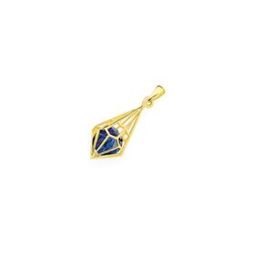 9ct-Created-Sapphire-Oval-Geo-T-Drop-Pendant on sale